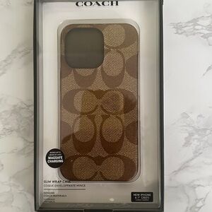 Coach Brown Monogram Phone Case with Protective Bumper